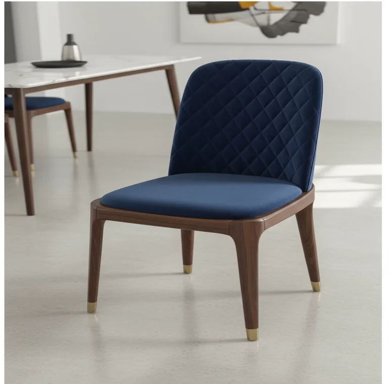 blue wood cafe chair