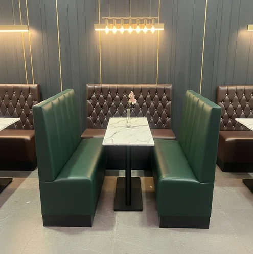green cafe sofa