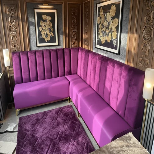 purple cafe sofa