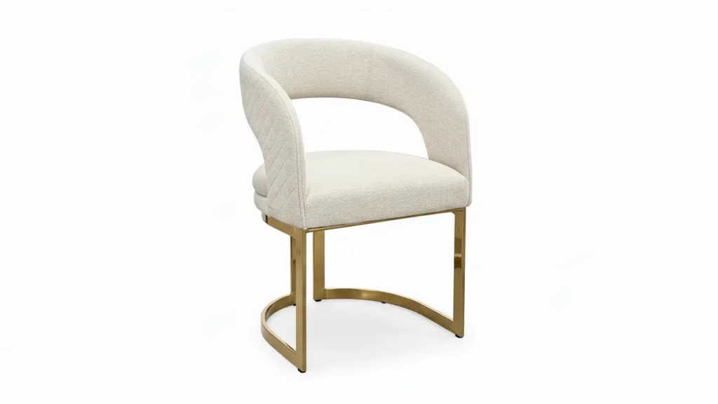Luna Luxe Accent Chair – Cream & Gold