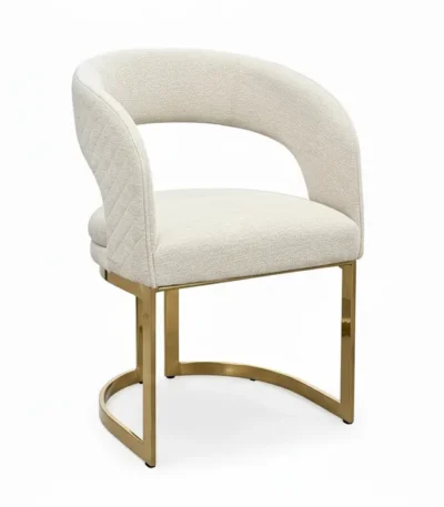 Luna Luxe Accent Chair – Cream & Gold