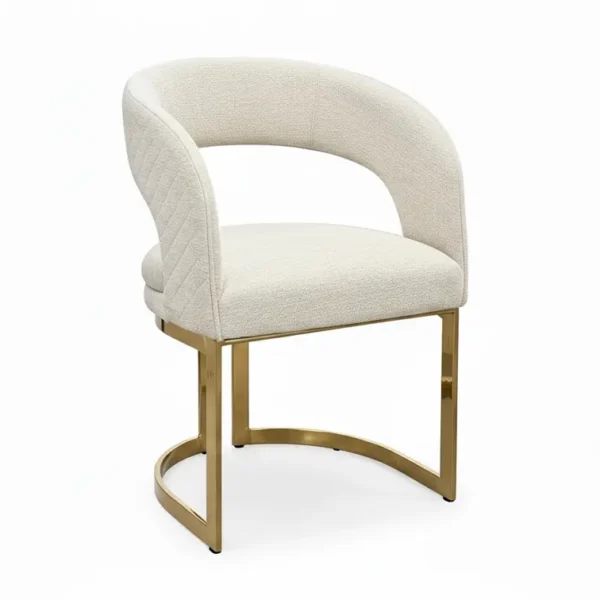 Luna Luxe Accent Chair – Cream & Gold
