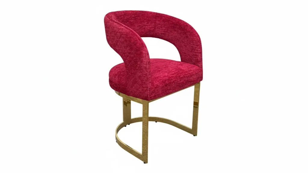 Velvet Luxe Café Chair – Red