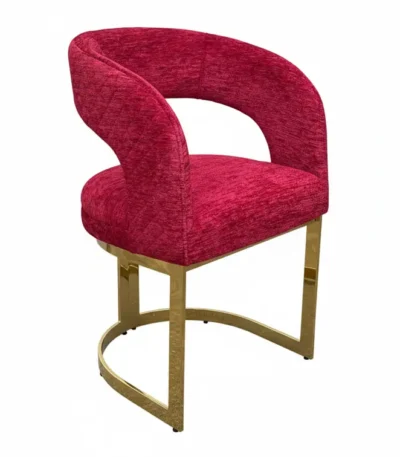 Velvet Luxe Café Chair – Red