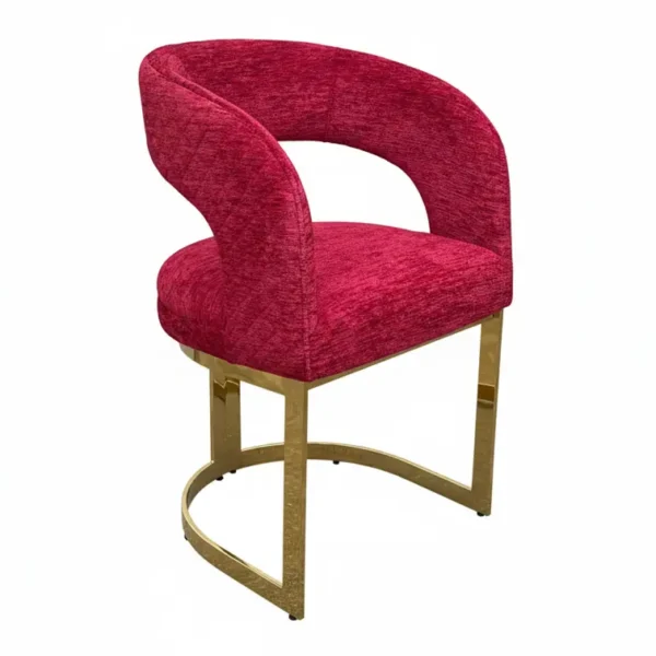 Velvet Luxe Café Chair – Red